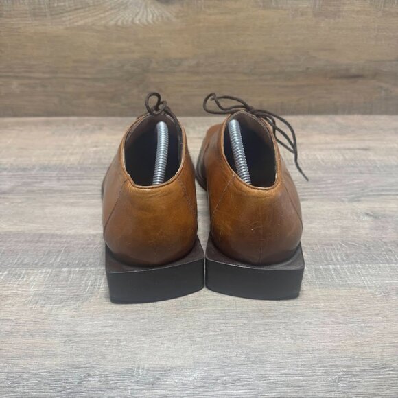 Fratelli Brown Leather Split Toe Oxford Shoes Men's Size 10 - Picture 3 of 6